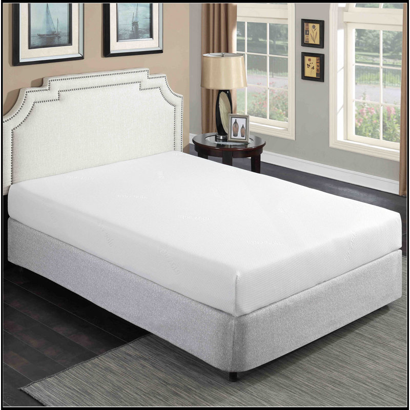 Peluche 8 po Matelas moyen en mousse viscoélastique imprégnée de gel pour lit dans une boîte avec housse en aloe vera blanc respirant