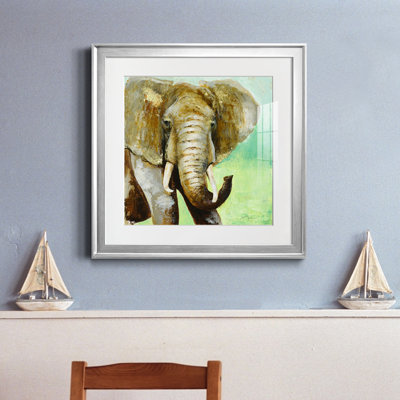 Painterly Elephant - reproduction d'art sur papier encadrée