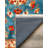 Azure Dreams Collection Digital Print Cotton-Polyester Blend Rug – Teal & Red-1553921148