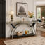 Console à deux niveaux, table d'entrée de 180 cm avec cadre en demi-lune-986058661