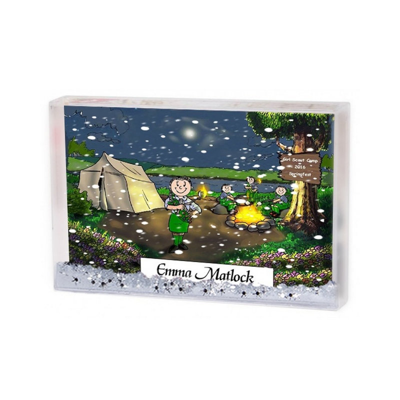 Cadre de boule à neige scout personnalisé, H 4 po x l 6 po x P 1 po, Oui