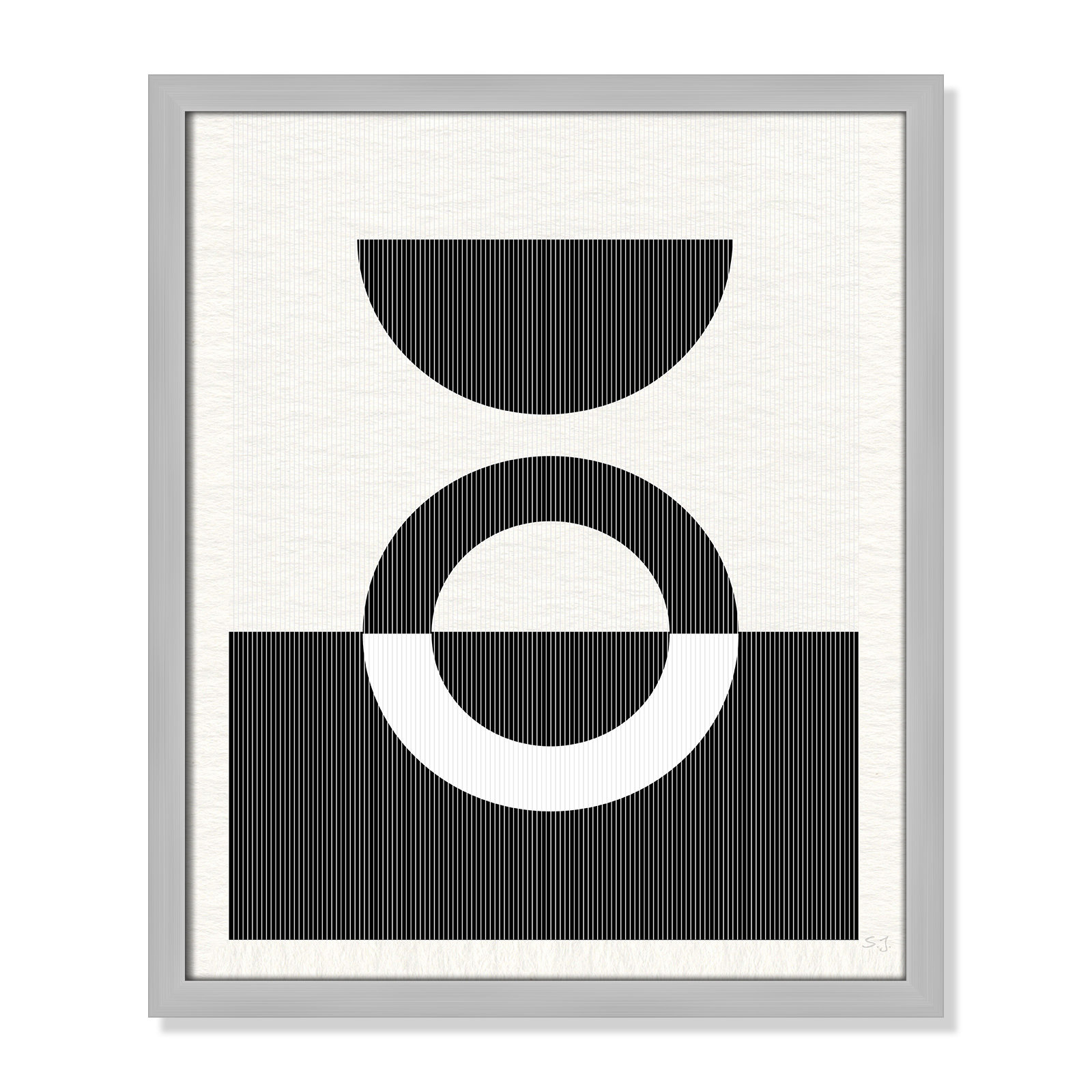Eclipse III, Matte Silver Framed, 19" H x 16" W x 0.75" D