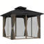 Gazebo de patio avec rideaux et structure métallique de 3 x 3 m (10 x 10 pi) en aluminium et acier