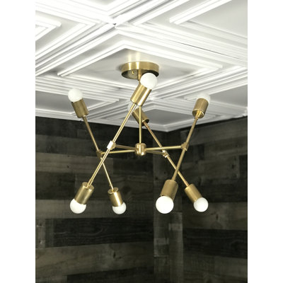 Lustre linéaire 8 lumières spoutnik modern Nadene