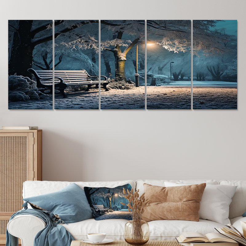 Ensemble d'art mural 5 pièces Snowy Park, H 28 po x l 60 po