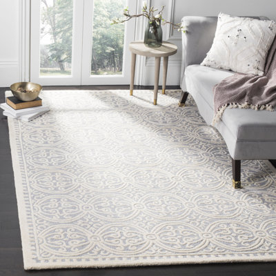 Tapis géométrique en laine touffeté à la main Sadik