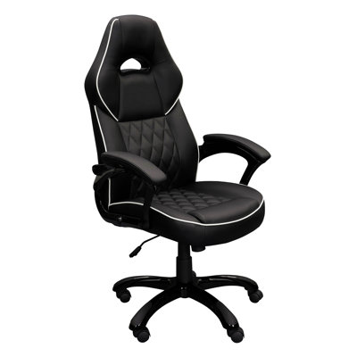 Fauteuil de direction à dossier haut, sport et course, noir