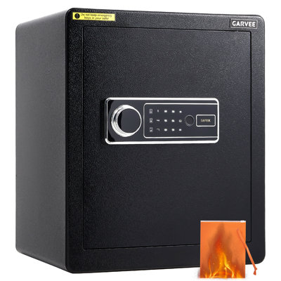 2.0 Cu Ft Fireproof Safe Box with Waterproof Bag, Biometric & Digital Security Safe, Heavy Duty Home Safe for Valuables, Documents, Money & Jewelry, Black