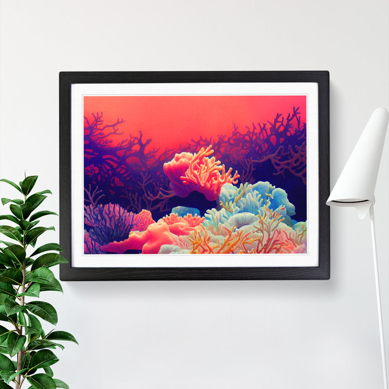 The Coral Reef Vol.5 - Single Picture Frame Print, Black, 46cm H x 64cm W