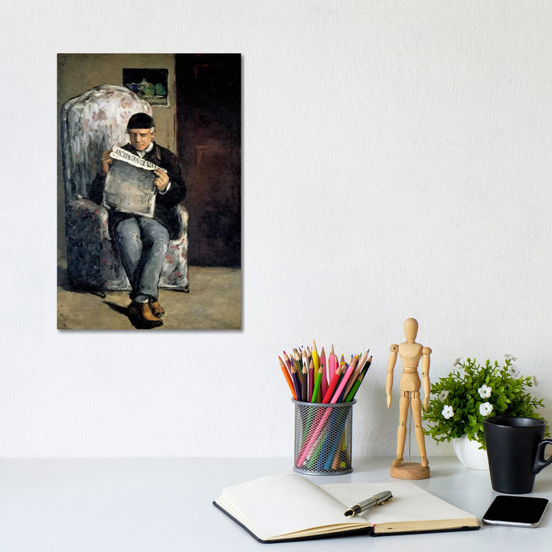 The Artist's Father (Reading L'Evenement) 1866 by Paul Cezanne - 1 Piece Wrapped Canvas Wall Art, 20.32 cm H x 30.48 cm W