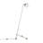 Eileen Contemporary Adjustable Floor Lamp With Brushed Nickel Frame And White Plastic Shade For Modern Interiors