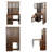 68" Walnut Fold-Flat Desk – 2 Sliding Glass Doors, Pegboard Hook Wall, 13" Depth When Closed, 107 lb, Small-Space Office/Beauty Station