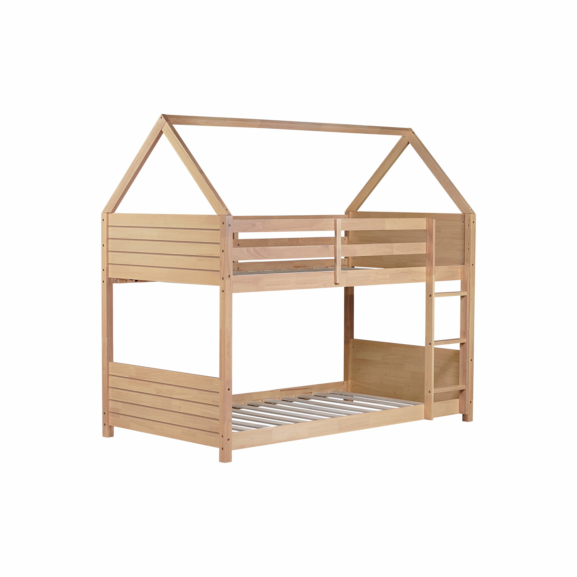 Ophelia & Co. Twin Over Twin House Floor Bunk Bed | Wayfair