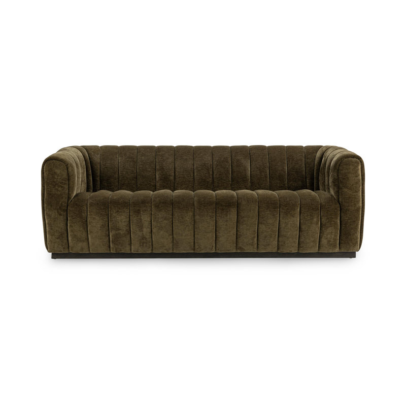 Vanty 92'' Upholstered Fabric Sofa, Olive Green