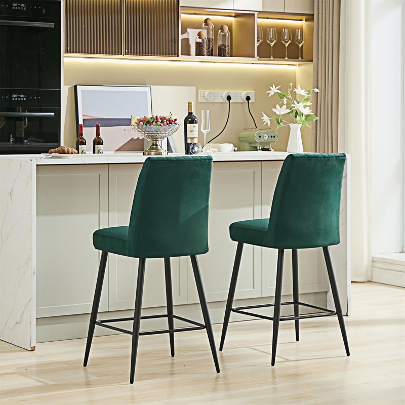Ensemble de 2 chaises d'appoint rembourrées, Vert