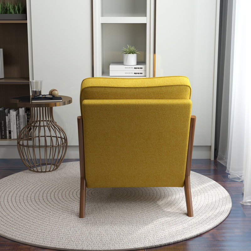 Homister Upholstered Armchair, Yellow Linen