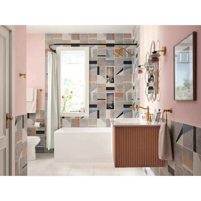 Weymouth Widespread Bathroom Faucet with Drain Assembly, Brushed Gold