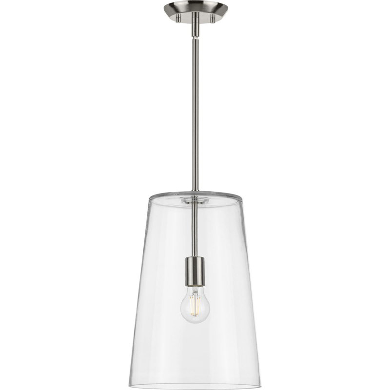 Luminaire suspendu conique à 1 lumière Selena, Argent clair, H 15,88 po x l 10,5 po x P 10,5 po