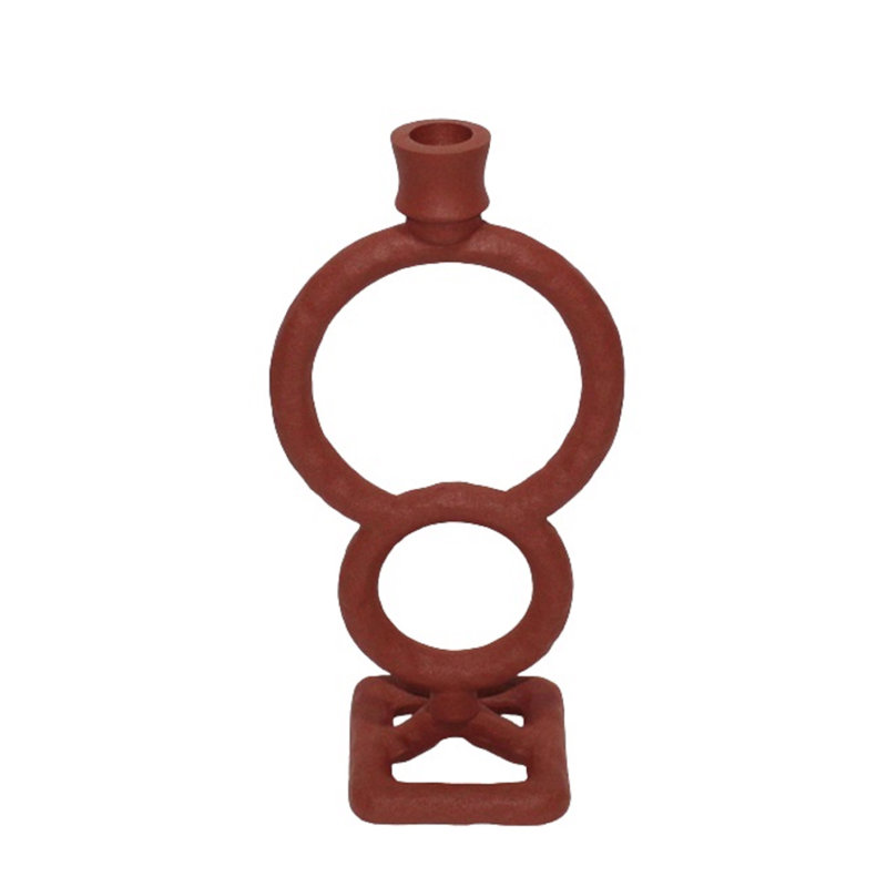 Lg. Bougeoir en aluminium brun clair H 10,5 po - brun clair, Orange