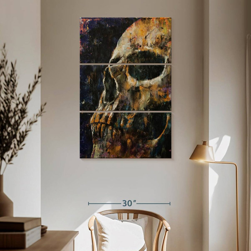 Hitzel Gold Skull, 65" H x 42" W