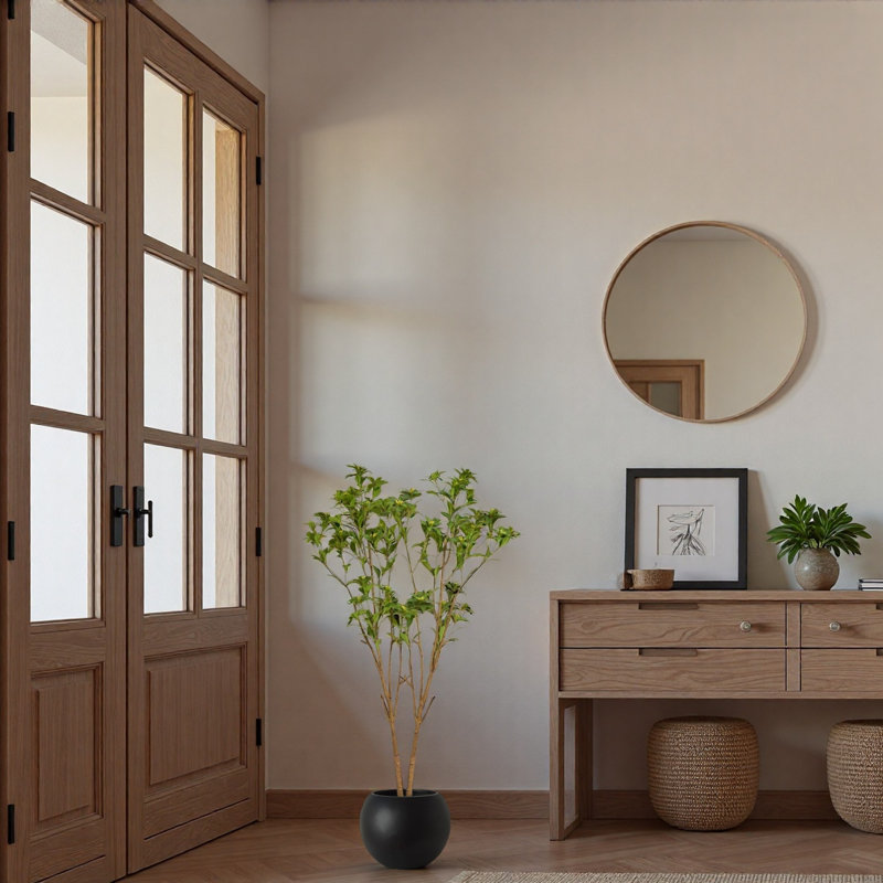 5,2 pieds d'agrumes simulés, de plantes artificielles d'intérieur, de feuilles réalistes et de petites fleurs, 1 arbre / ensemble.