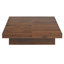 Table basse carrée en placage avec plateau coulissant et rangement en noyer 39,4 po-1481831666