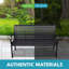 45,7 po Banc de patio en acier noir et WPC