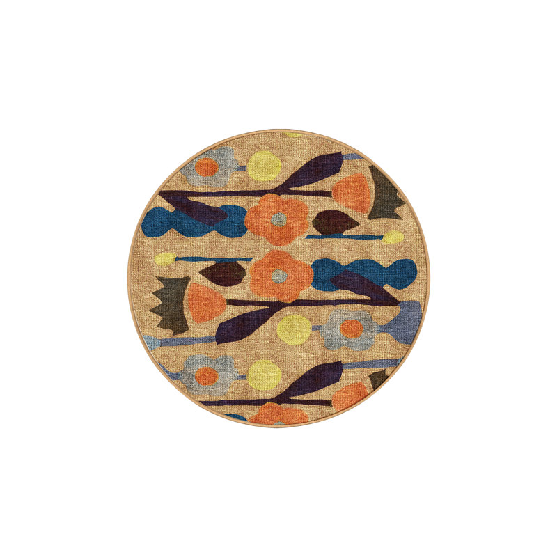 Tapis Rajeana avec envers antidérapant, Rond 7 pi