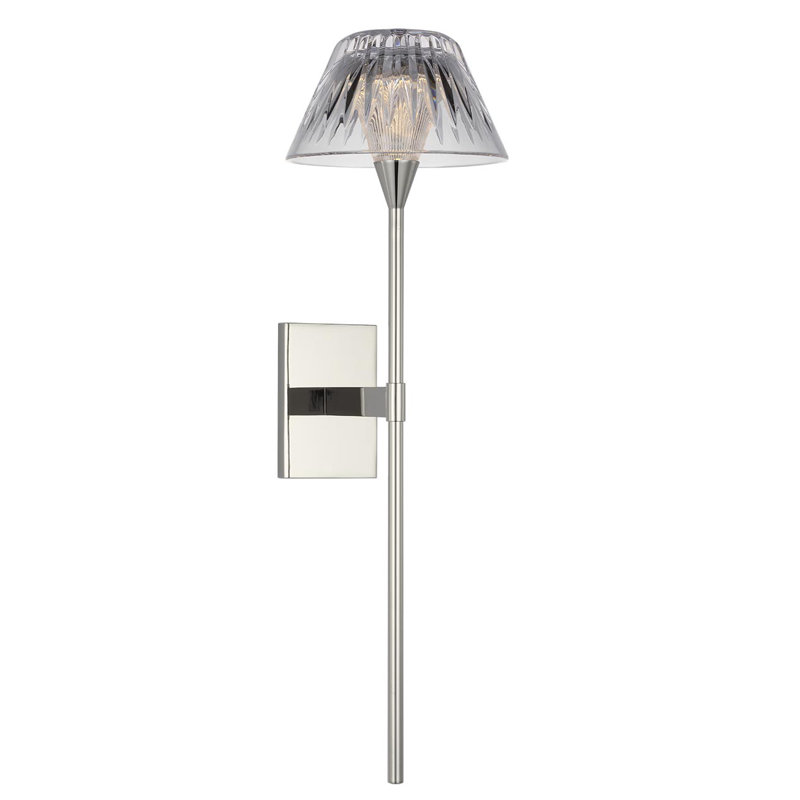 Waterford Blaze Sconce with Clear Crystal, Polished Nickel, 19" H x 5.75" W x 7.75" D