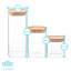 Argon Tableware - Square Glass Storage Jars with Wooden Lids - 3 Piece Set