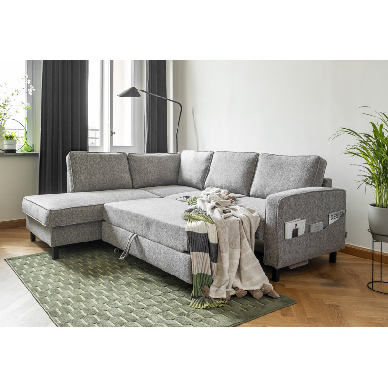 Molly Corner Sofa Bed, Grey/Brown/Blue, Left Hand Facing