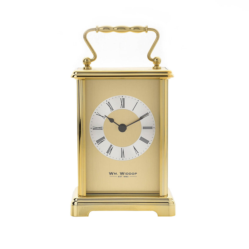 Roman Numeral Metal Quartz Movement / Crystal Tabletop Clock in Gold