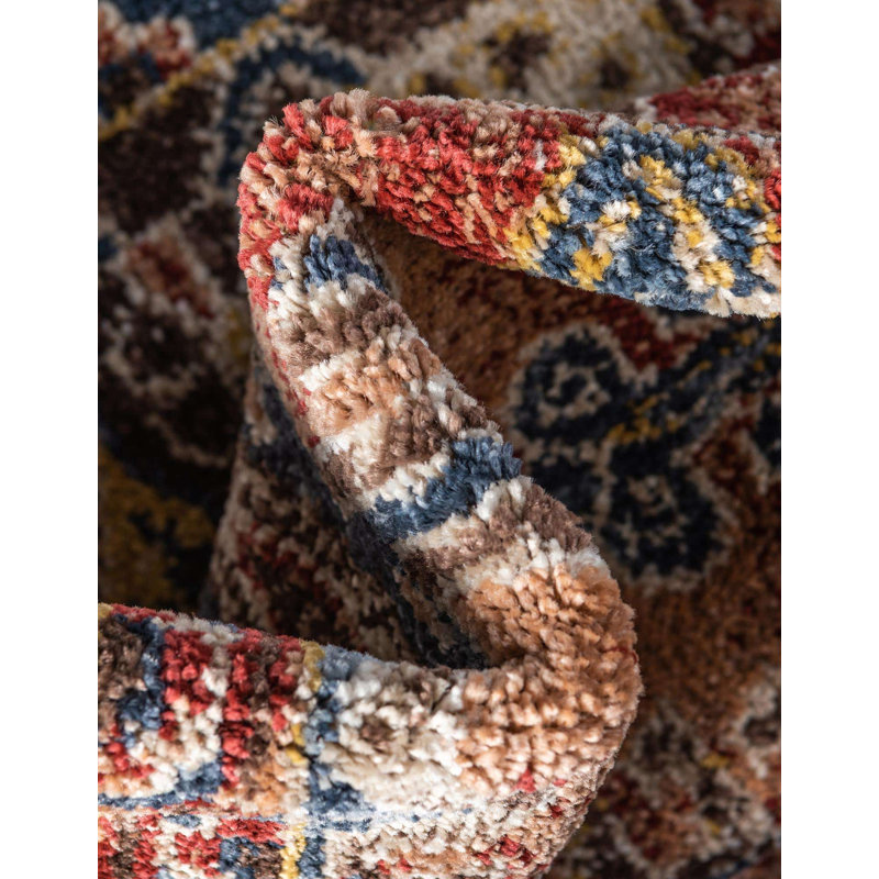 Vern Oriental Area Rug, Octagon 7' x 7', Terracotta