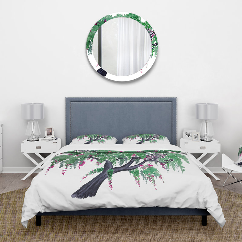Tree of Wisteria - Ensemble de housse de couette traditionnel - Microfibre de polyester