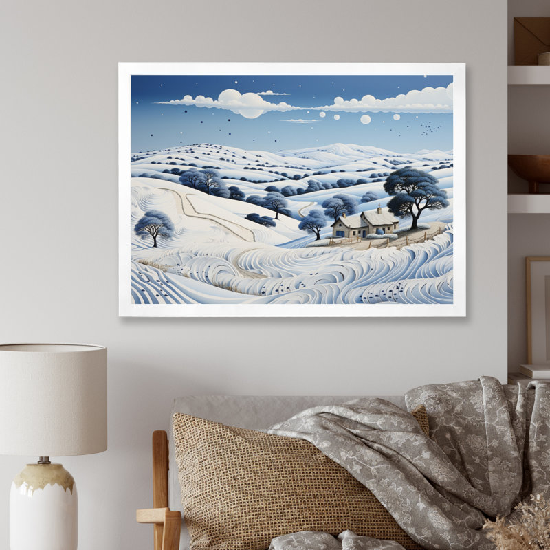 «Snow Winters Solitude I» sur toile, H 24 po x l 32 po x P 1 po, Cadre simple blanc
