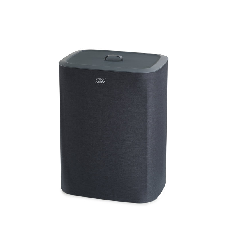 Joseph Joseph Tota Laundry Hamper Separation Basket with Lid, Carbon Black, 90-Liter (15.75" x 22.25" x 28")
