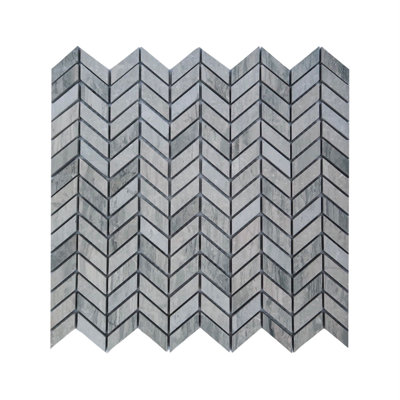 Blue Oak Marble Small Chevron Mosaic
