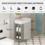 Meuble-lavabo mural 21,6 po avec lavabo en céramique, porte à fermeture en douceur, tablette de rangement flottante à gauche, assemblage requis