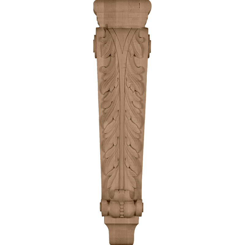 Farmingdale Acanthus Pilaster Corbel, Aulne, L 8 1/4 po x P 4 3/4 po x H 35 po