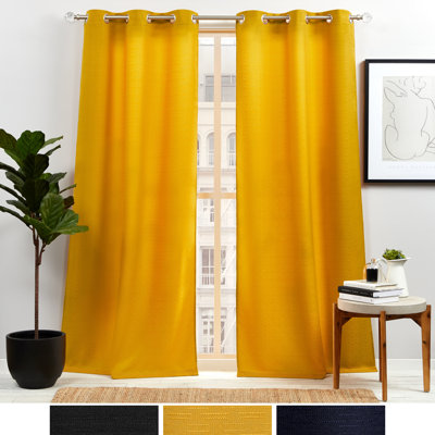 TOWN & COUNTRY BASICS Sohome Hoover Modern Solid, Textured, Curtains, Light Filtering, 2-Pack Set