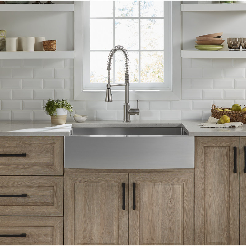 Pekoe 33'' L Single Bowl Stainless Steel Kitchen Sink