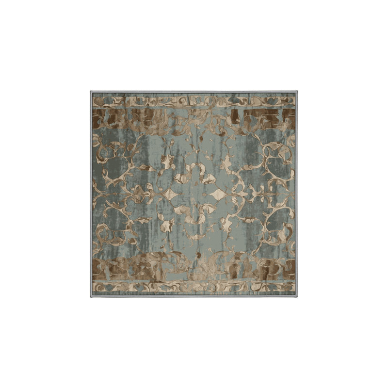 Tapis gris soyeux et moelleux, Carré 4 pi