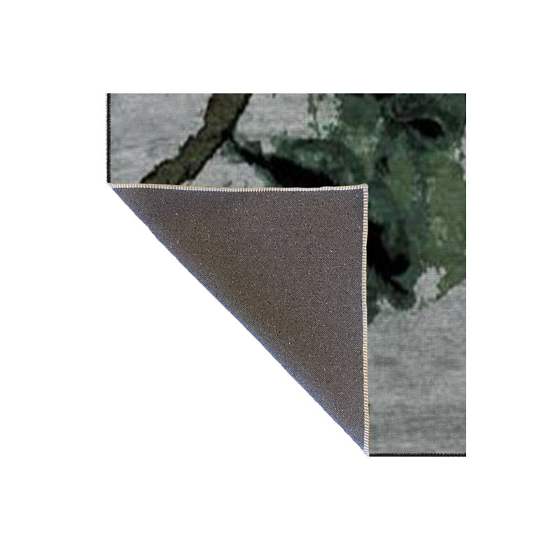 Tapis décoratif à motif de visage de femme vert, Sous-tapis carré 3 pi 11 po inclus