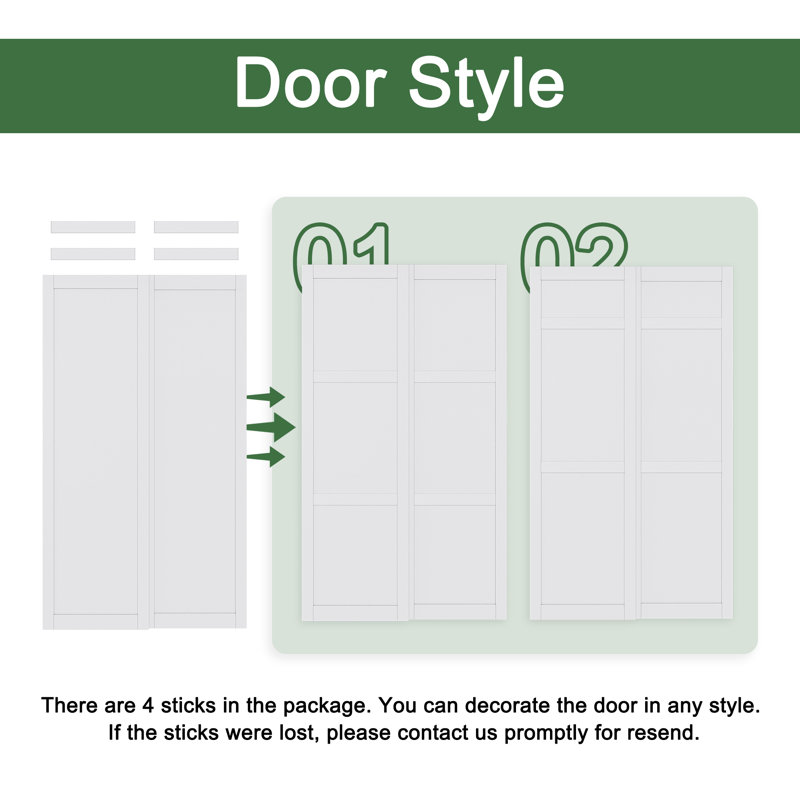 Manufactured Wood Paneled with Installation Hardware Kit Sliding Closet Doors