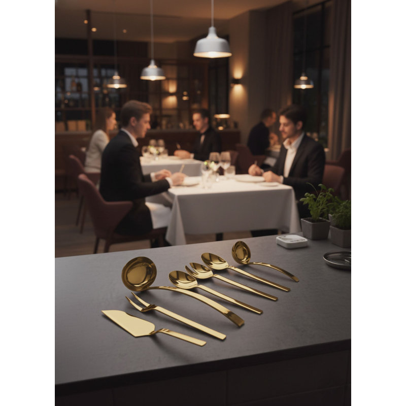 STILE By PININARINA 7 - Piece Stainless Steel Hostess Set, Mirror