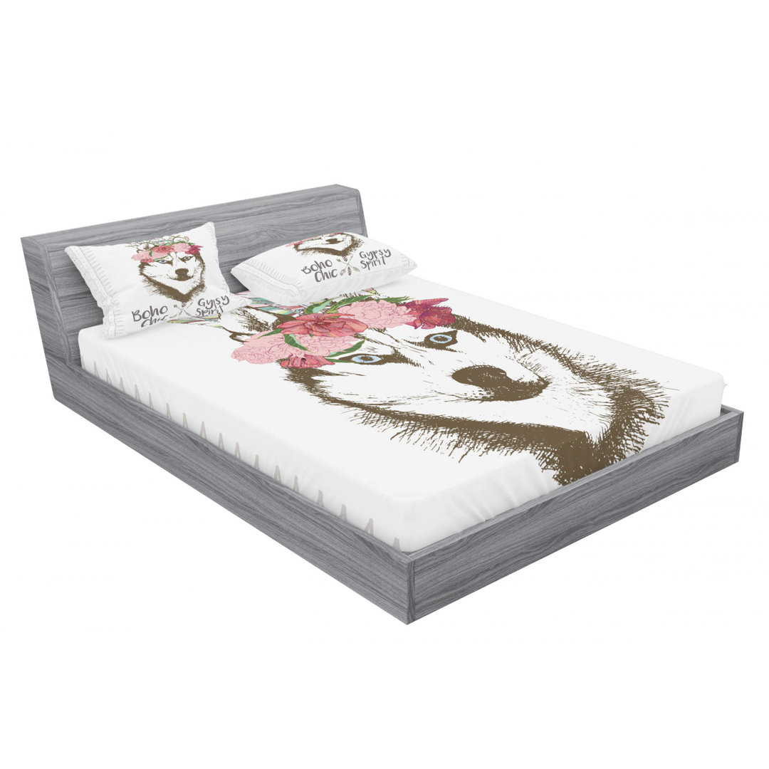 Wolf Microfiber Sheet Set Ambesonne 