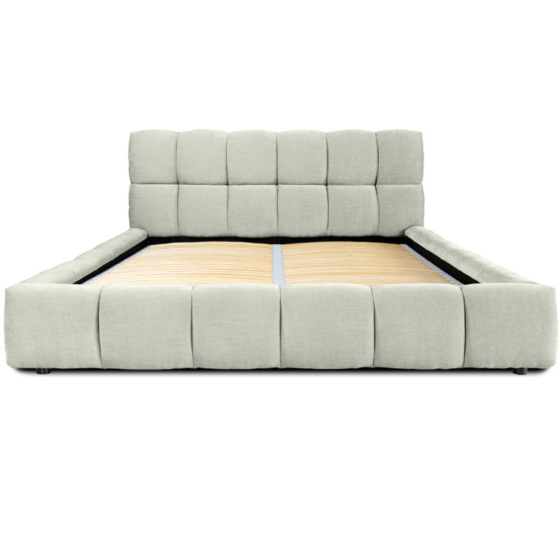 Abelina Upholstered Lift Up Storage Bed, European Kingsize (160 x 200cm), Light Grey