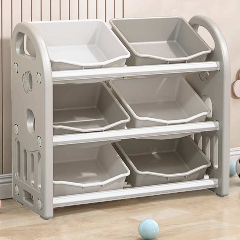 Organisateur de jouets en plastique Alianna, Gris / blanc