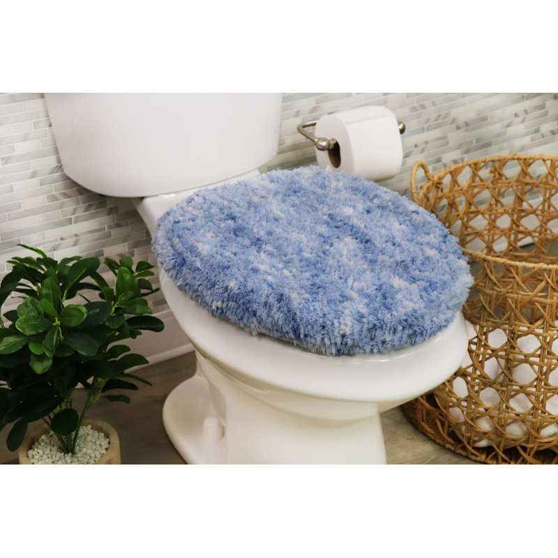 Tapis pour salle de bain en microfibre 100% polyester Cloud Comfort, Bleu, Simple - L 21 po x l 34 po