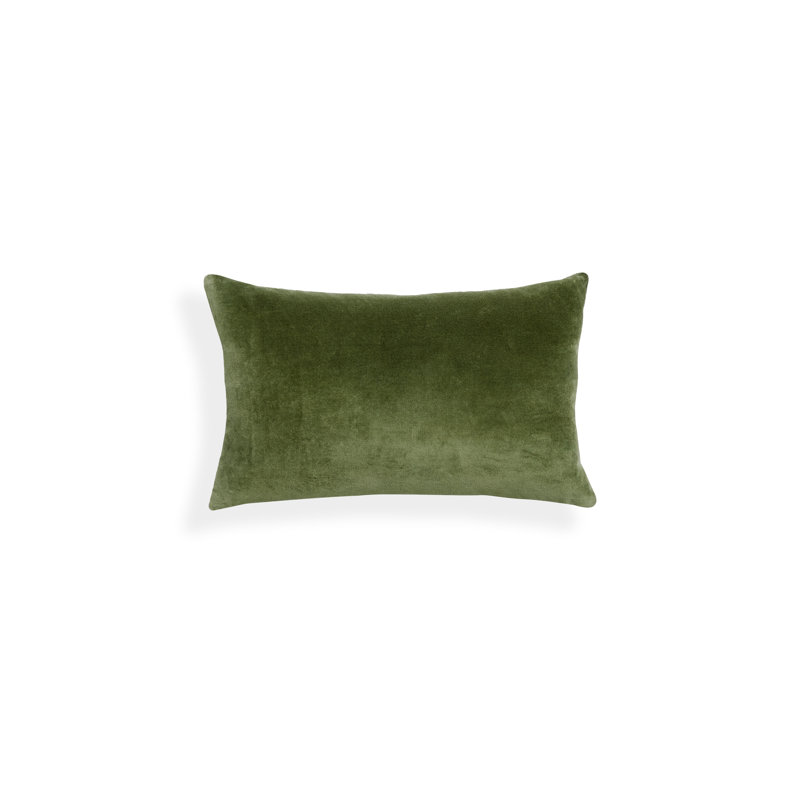 Jaipur Square Pillow Cover & Insert, Olive, Rectangle 12"H x 20"W